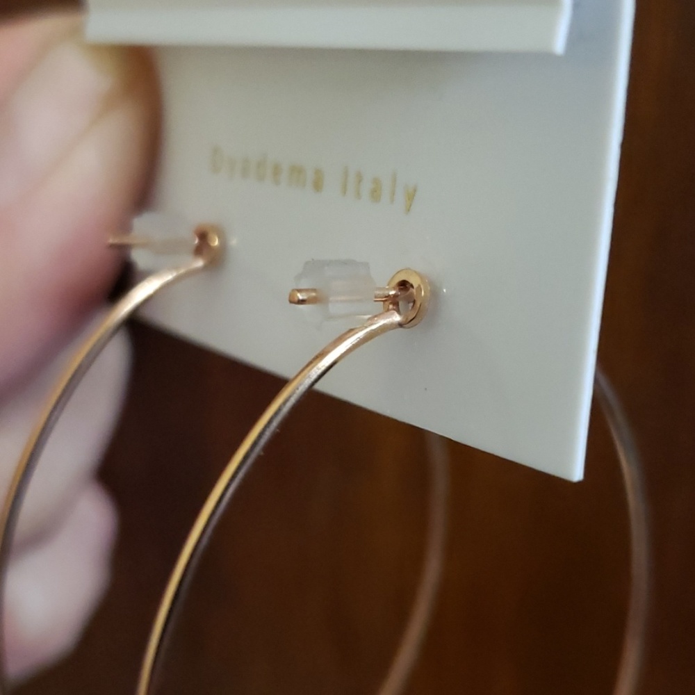 Mia Fiore Rose Gold plated Sterling Hoop Earrings - Picture 5 of 5